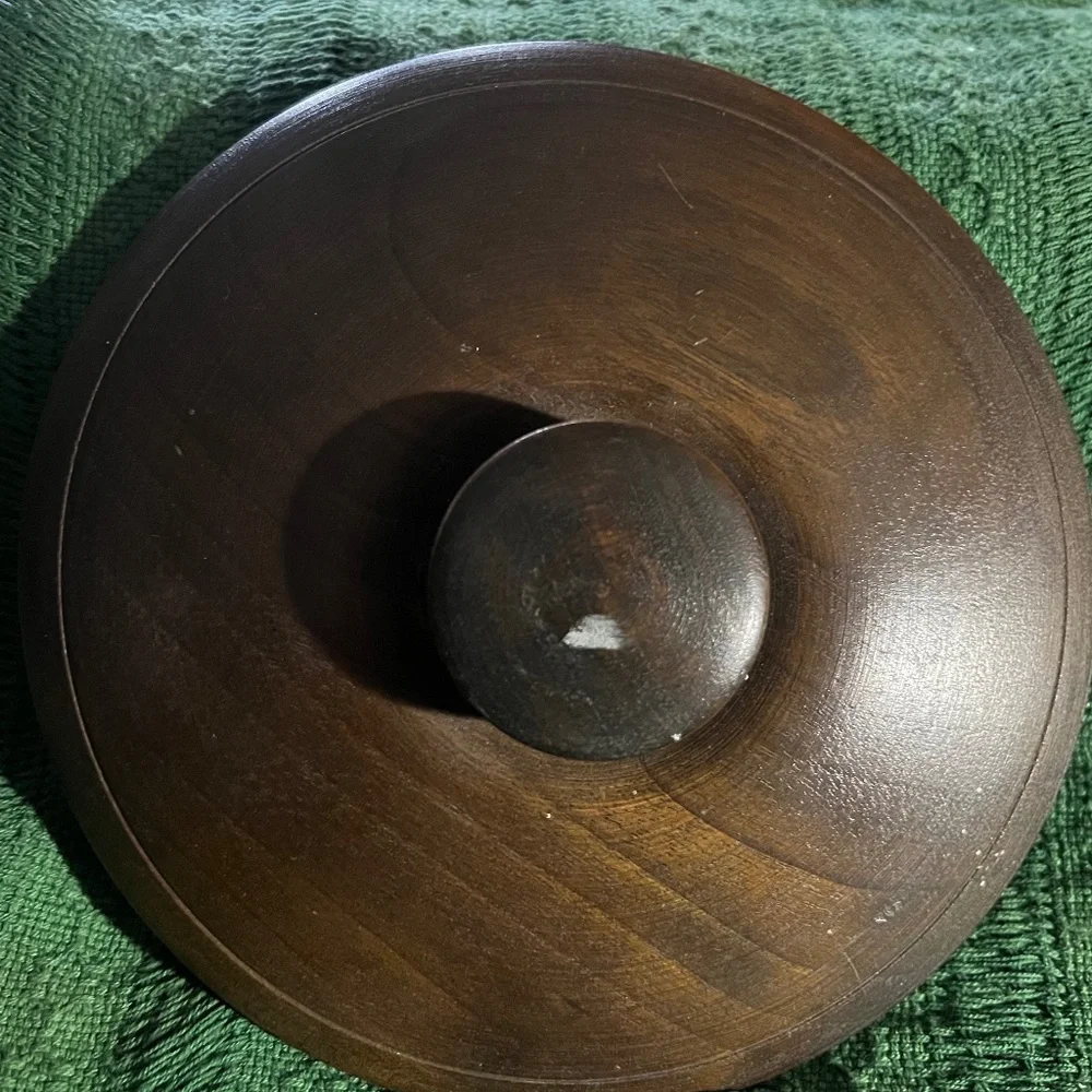 Hand Carved,  Wooden,  Round, Bulgarian, Storage Box, with Lid